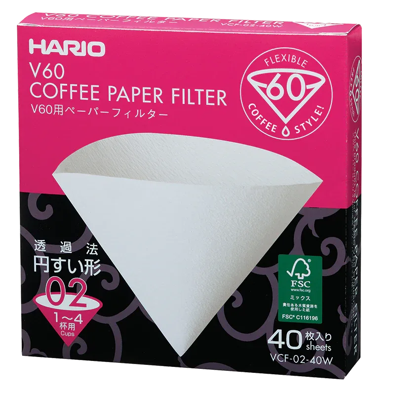 Hario – V60 Filterpapier Wit, 02, 40st.