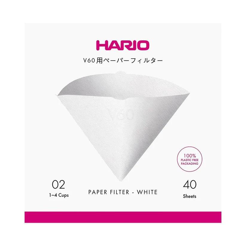 Hario – V60 Filterpapier Plasticvrij, 02, 40st.