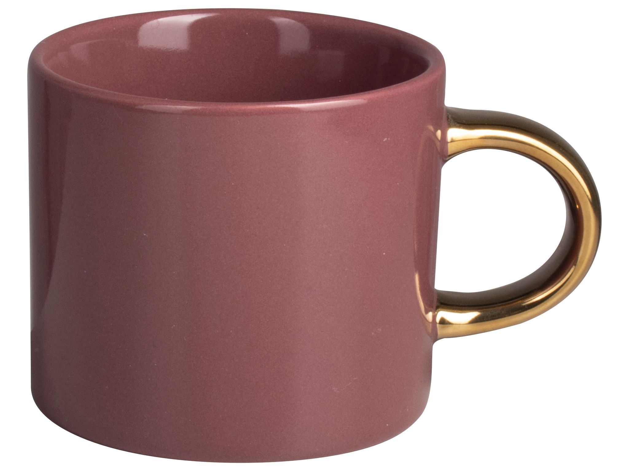 Mok donker roze met gouden oor, 230ml