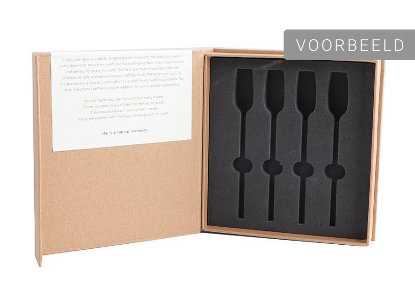 LEEFF, lepeltjes zwart Charlot, set van 4