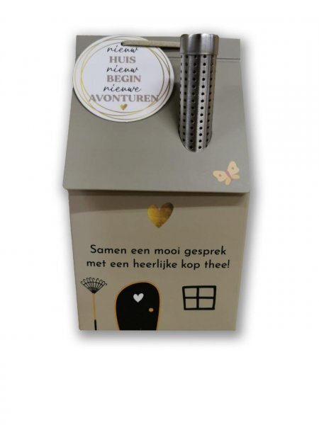 Natural Flowercards - Theehuisje 'Nieuw huis, Nieuw begin, Nieuwe avonturen'