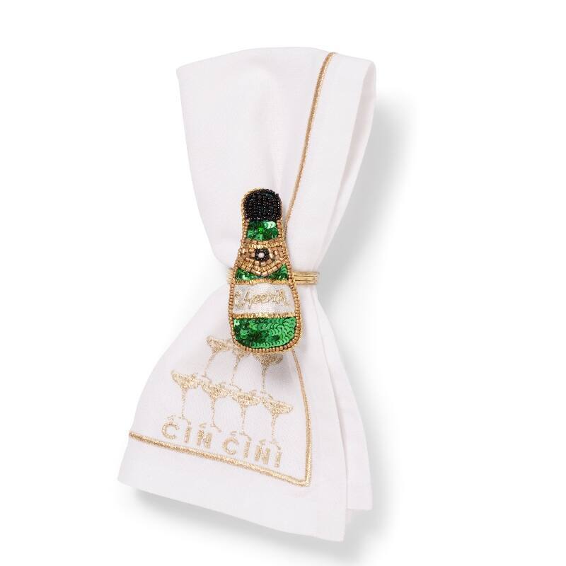Vondels - Napkin ring, Champagne Green