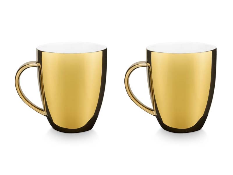 Set van 2 XL mokken, goud, 400ml