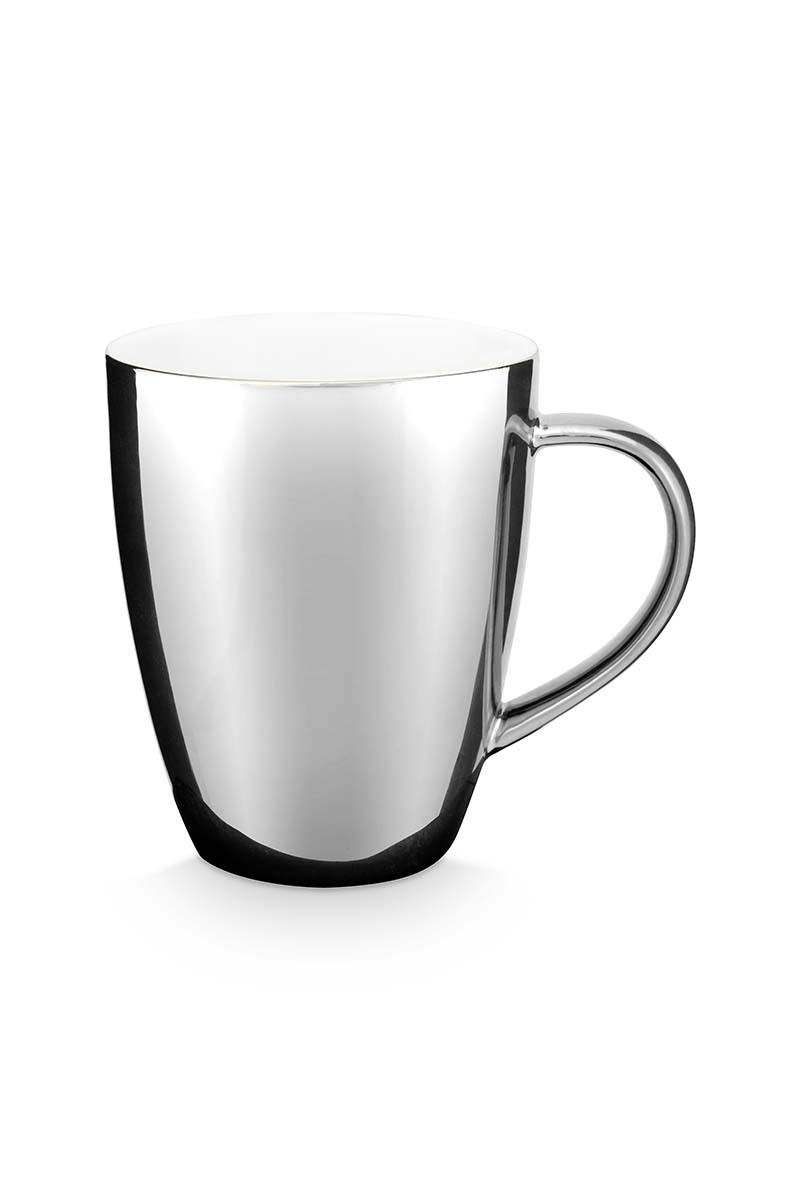 Set van 2 XL mokken, zilver, 400ml