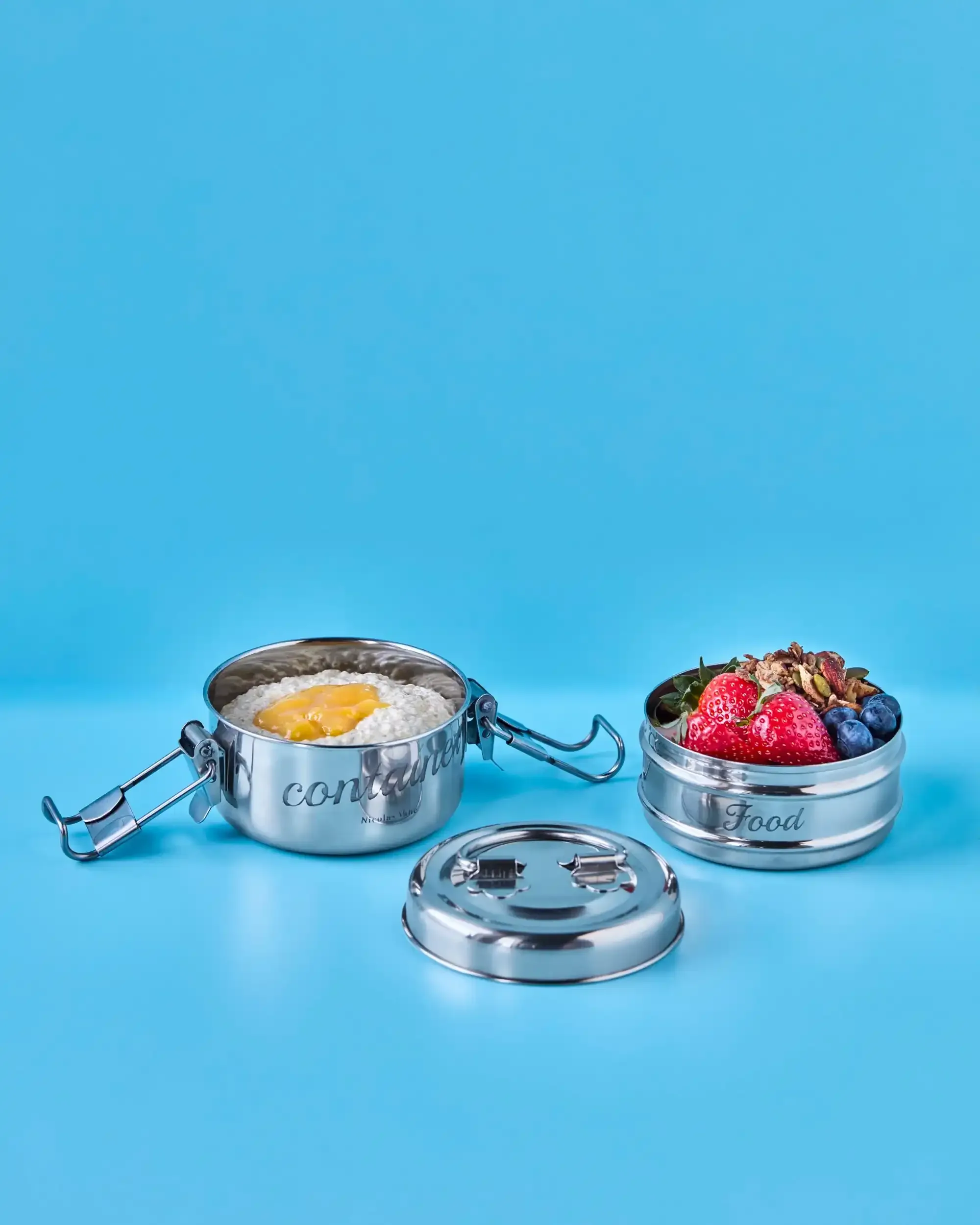 Lunchbox Container Zilver, 10cm - Nicolas Vahé