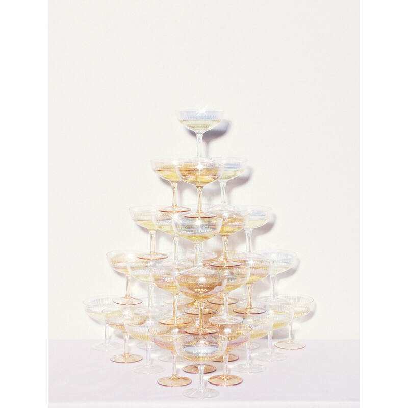 Vondels - Champagne Coupeglazen, Amber, Set van 2