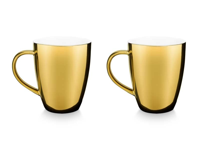 Set van 2 mokken, goud, 250ml