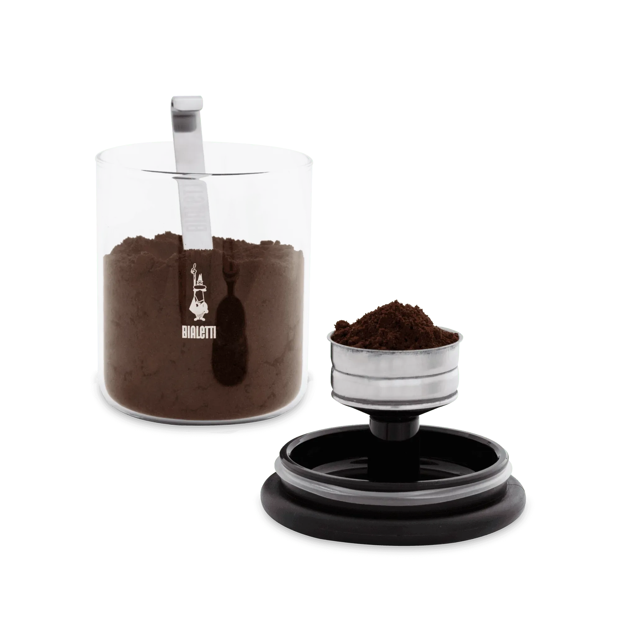 Bialetti – Glazen koffiebewaarbus met maatlepel