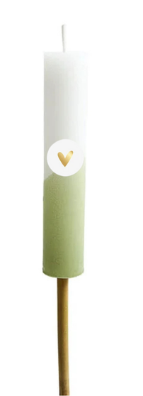 Zoedt - Tuin fakkel half dipped groen/wit, 'Hart goud'