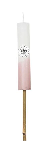 Zoedt - Tuin fakkel half dipped roze/wit, 'Voor de liefste mama'