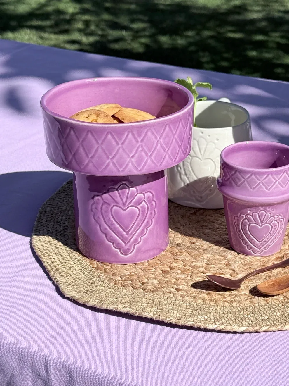 Sus.Studio - Medina Love schaal op voet, Ø 13cm, lila
