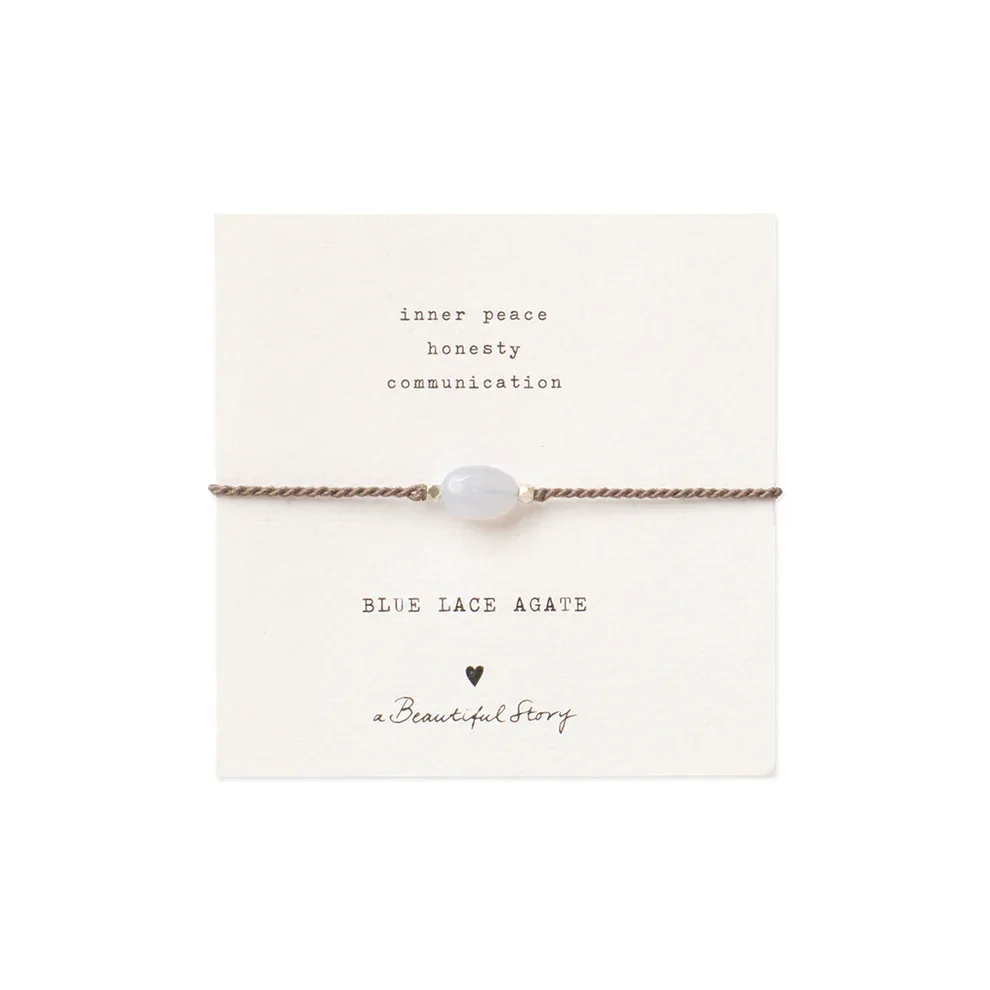 A Beautiful Story – Edelsteenkaart met armband, Blauwe Agaat