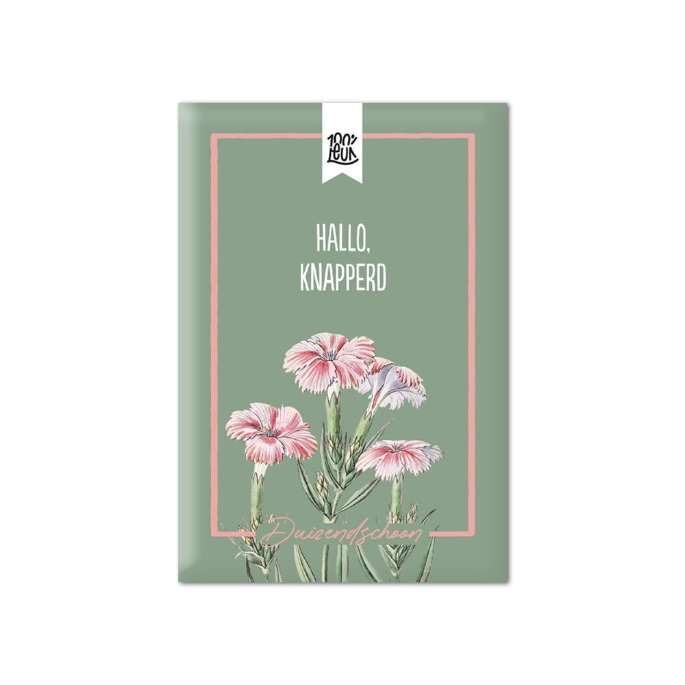 Bloemenzaadjes 'Hallo. Knapperd', Duizendschoon – 100% Leuk