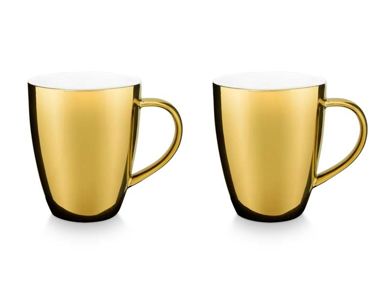 Set van 2 XL mokken, goud, 400ml
