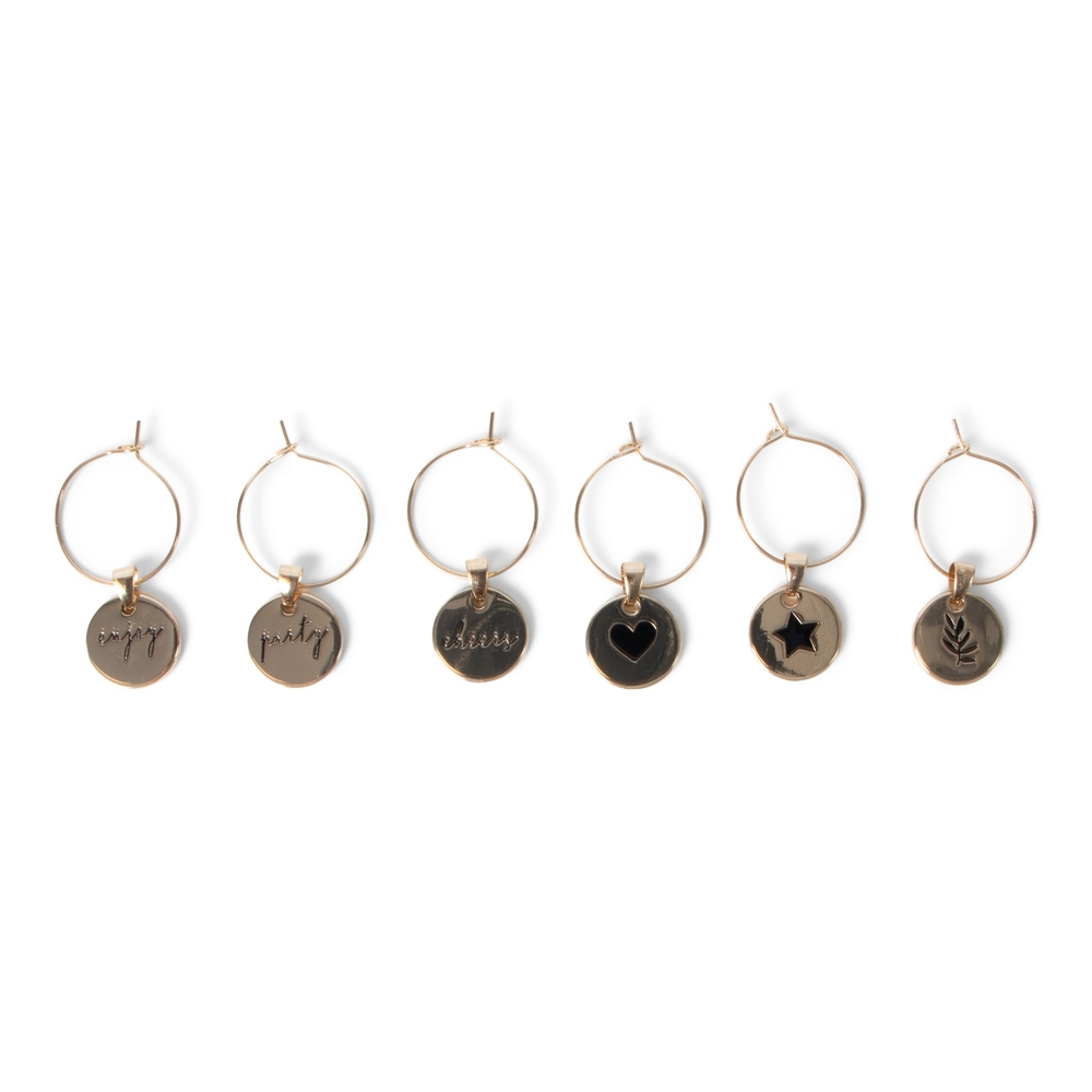 Senza Glasmarkers, goud, 6 stuks
