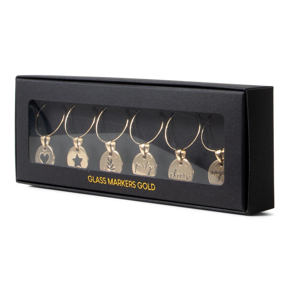 Senza Glasmarkers, goud, 6 stuks