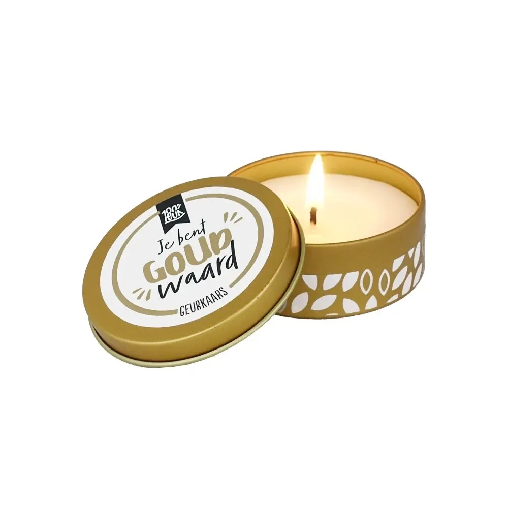 Geurkaars 'Goud waard' – 100% Leuk