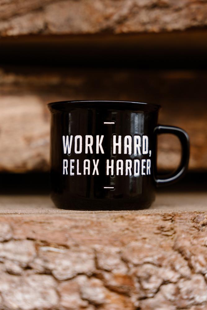 Jens Living - Retro mok 'Work Hard, Relax Harder', 285ml