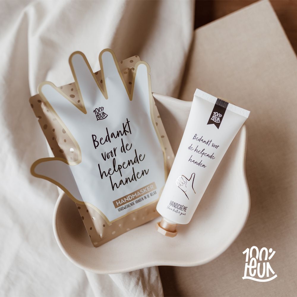 Handcrème tube 'Bedankt voor de helpende handen', 75ml – 100% Leuk