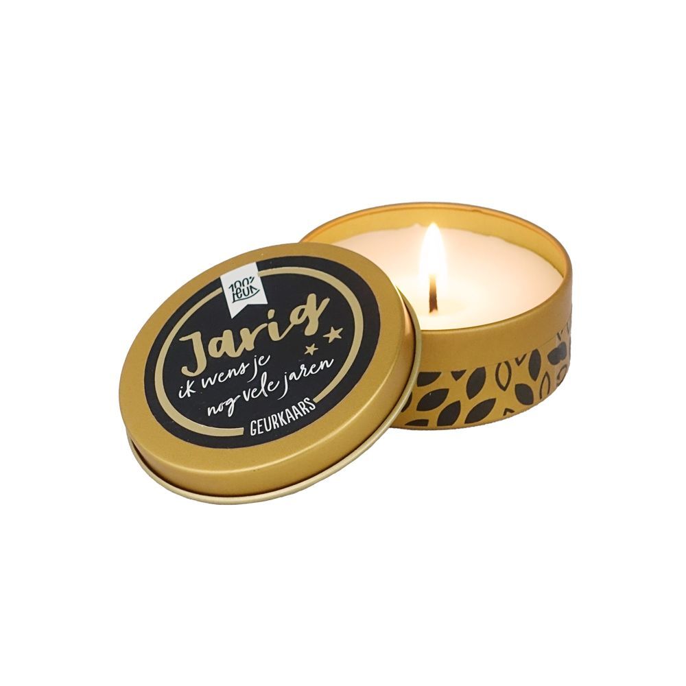 Geurkaars 'Jarig' – 100% Leuk