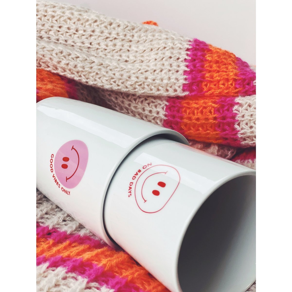 Mok 'Good Vibes Only' Roze, 280ml - Goldscherben