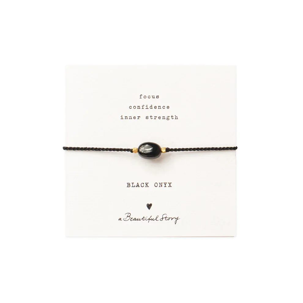 A Beautiful Story – Edelsteenkaart met armband, Zwarte Onyx
