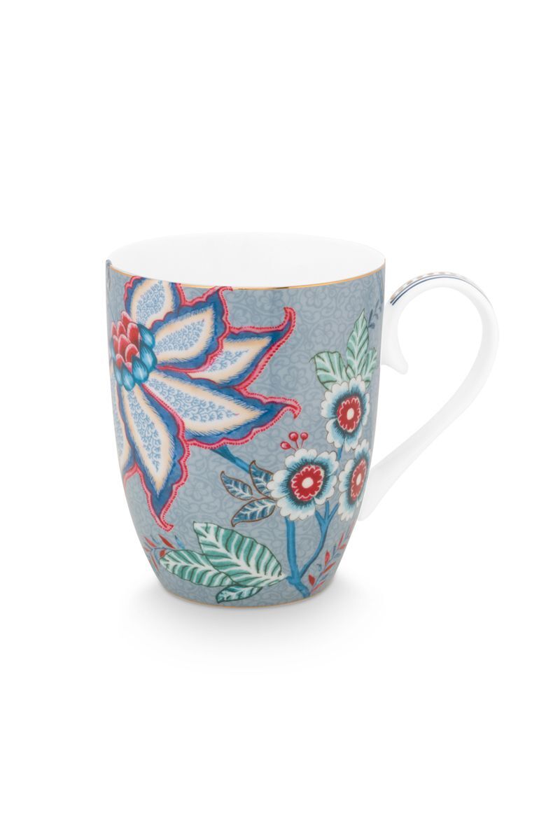 Pip Studio - Flower Festival Lichtblauw, Mok Groot, 350 ml