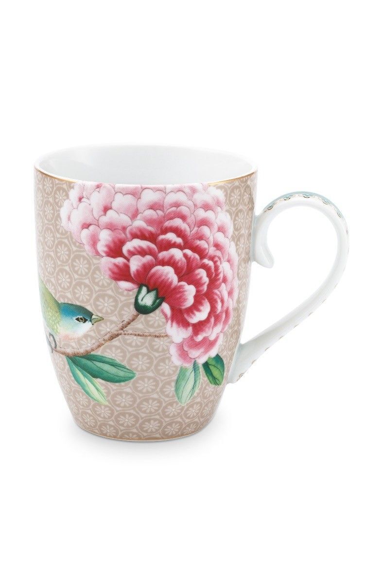 Pip Studio - Blushing Birds Khaki, Mok Groot, 350 ml