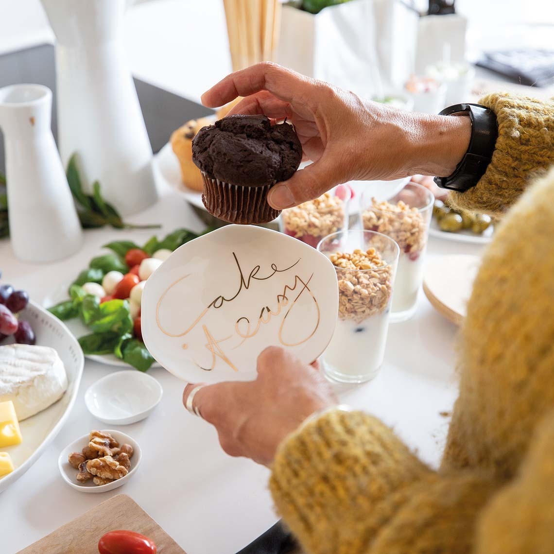 Räder, Mix&Match gebaksbordje Cake it easy, wit met goud