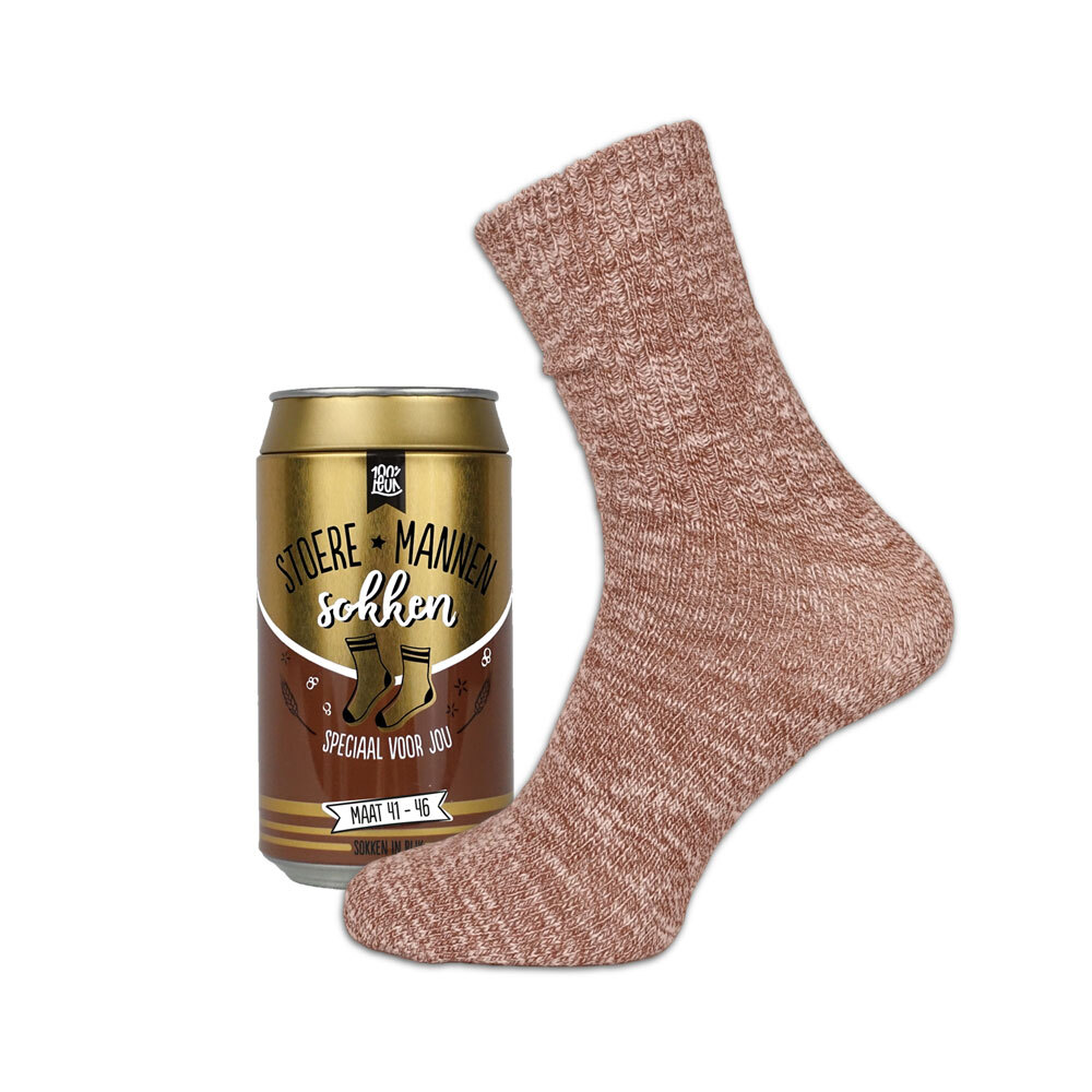 Stoere mannensokken in blik - 100% Leuk