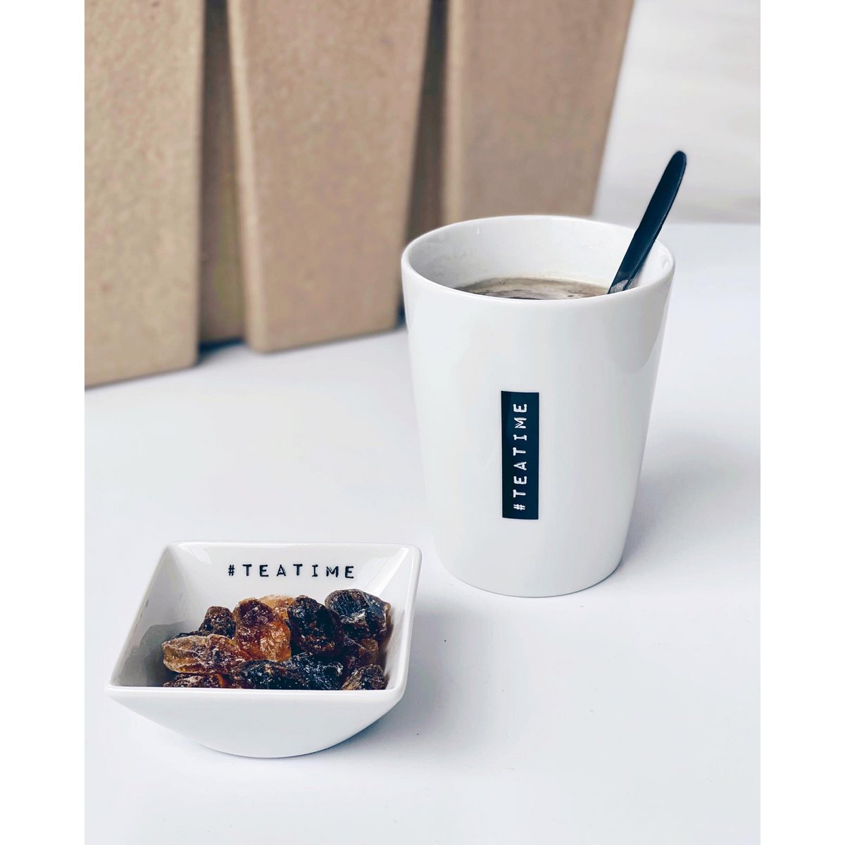 Schaaltje/theetip, vierkant #Teatime, Goldscherben