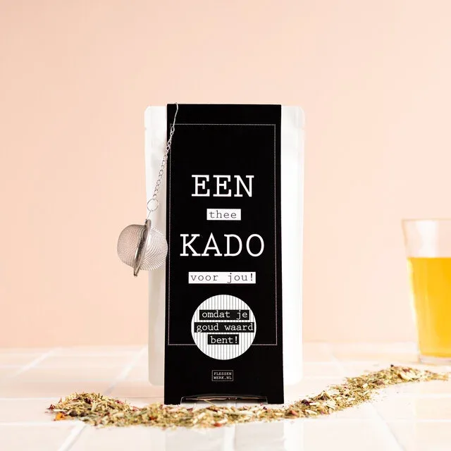 Flessenwerk - Een thee KADO voor jou! 'Omdat je goud waard bent'