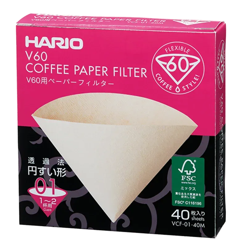 Hario – V60 Filterpapier Natural, 01, 40st.