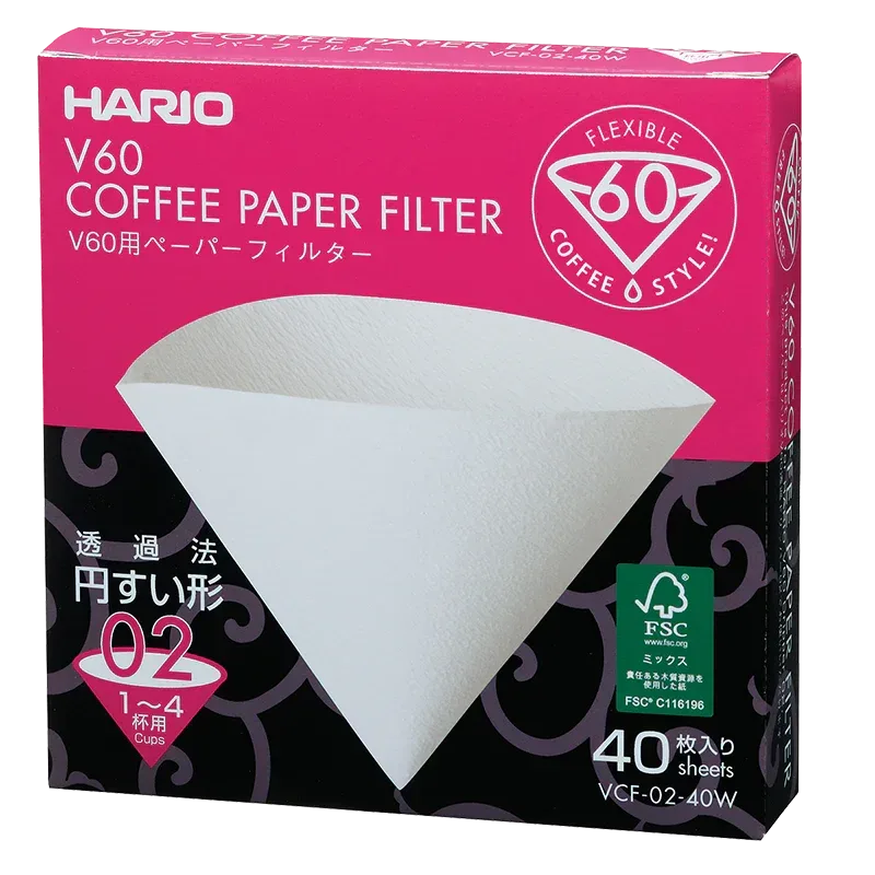 Hario – V60 Filterpapier Wit, 02, 40st.