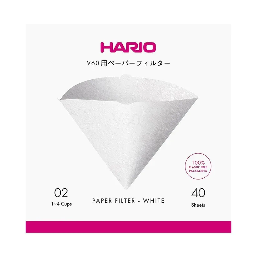 Hario – V60 Filterpapier Plasticvrij, 02, 40st.