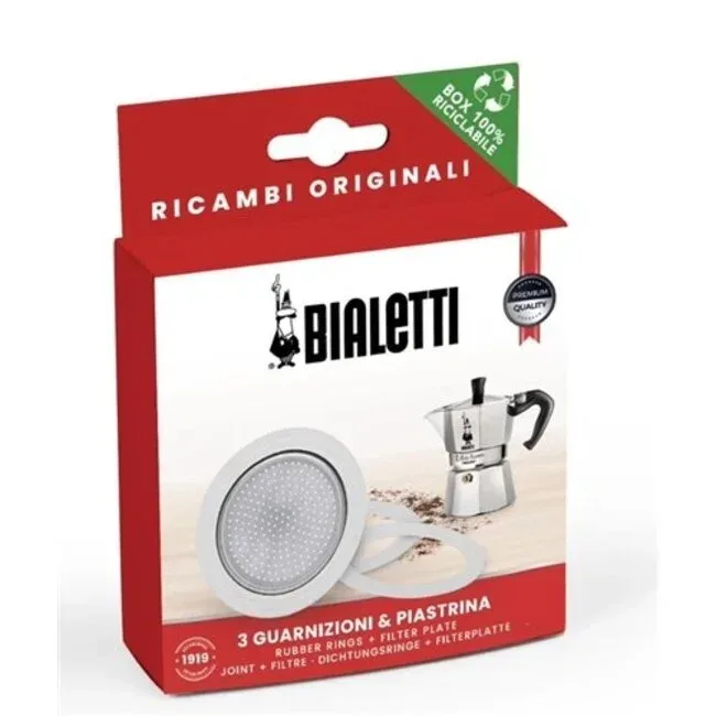 Bialetti - Filterplaatje + Rubberen Ring La Mokina