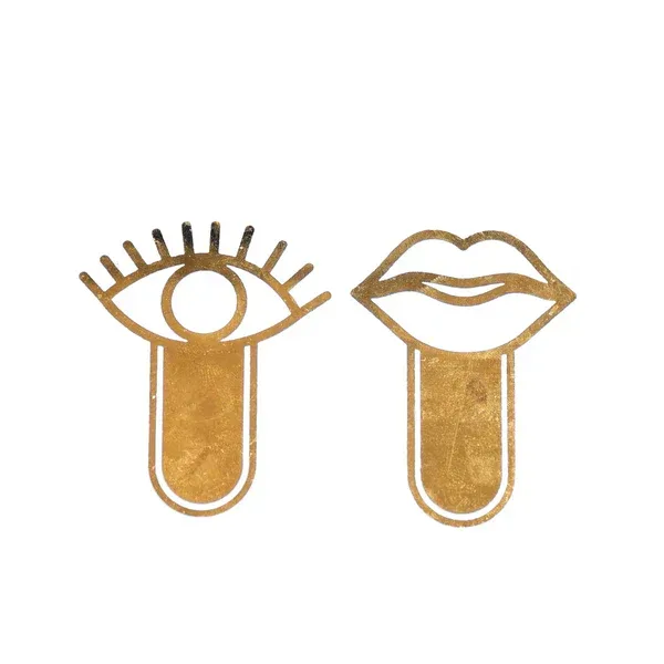 HouseVitamin - Boekmarkers Lip/Oog, Goud