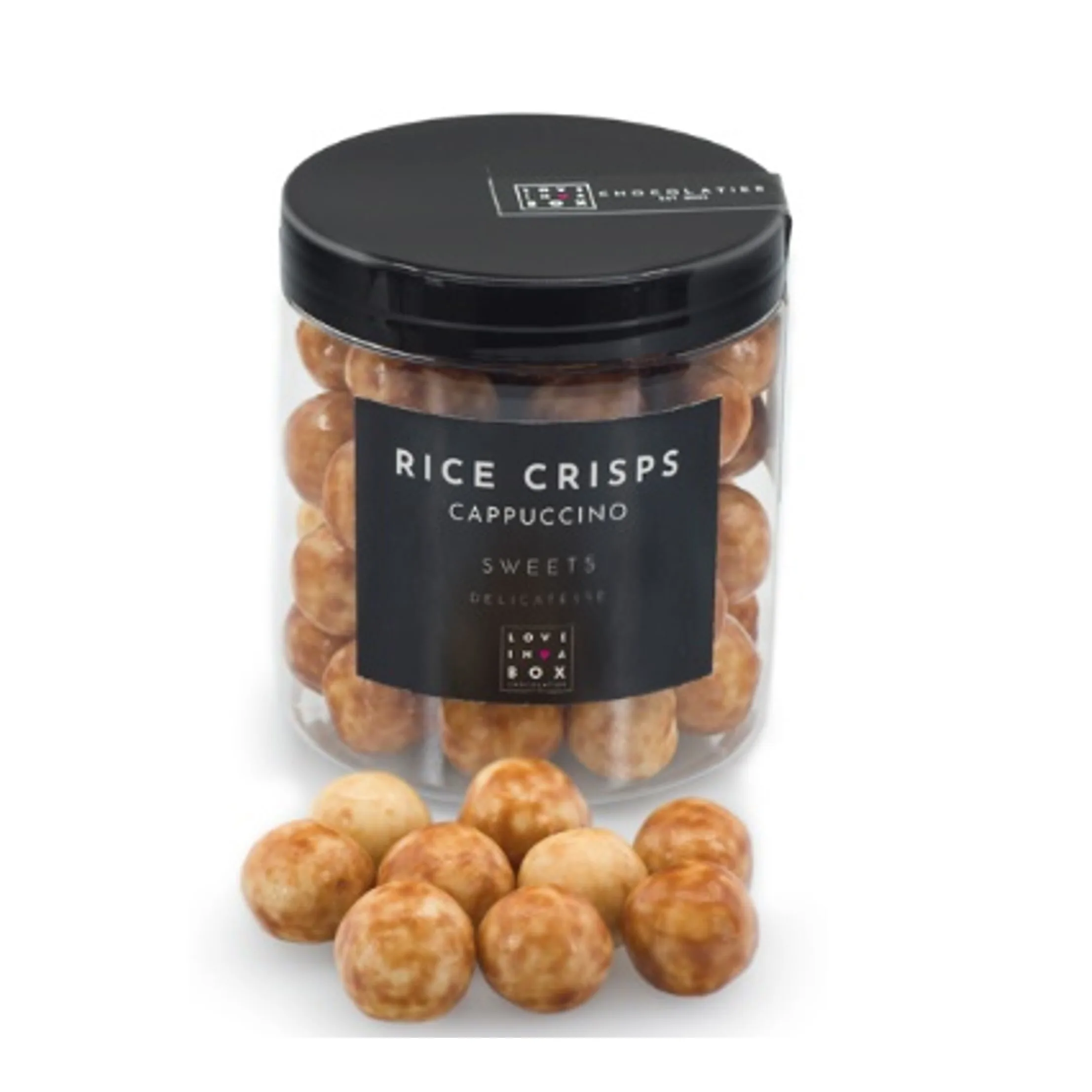 Love in a box - Chocolade Rice Crisps Cappuccino, 125gr