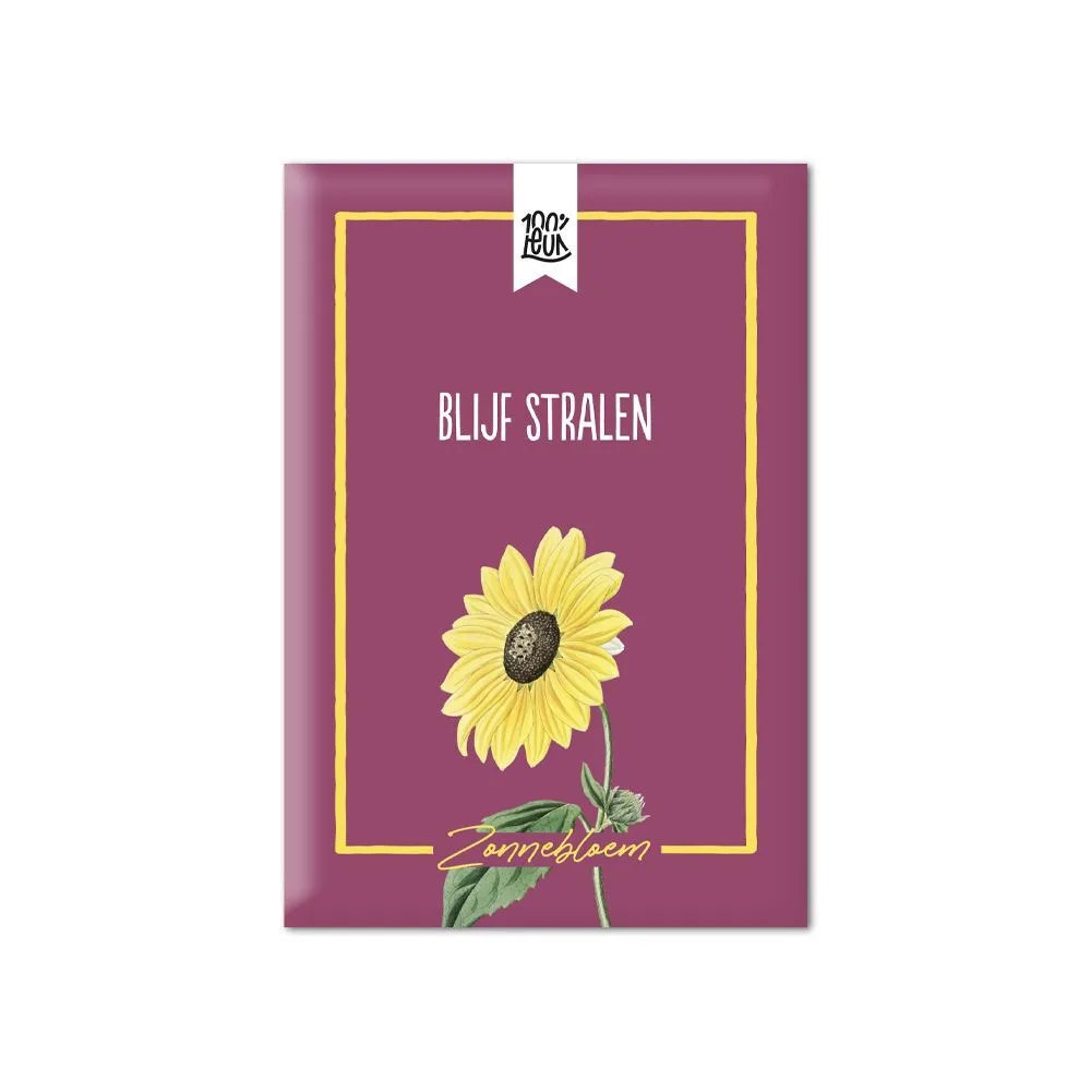 100% Leuk - Bloemenzaadjes 'Blijf stralen', Zonnebloem