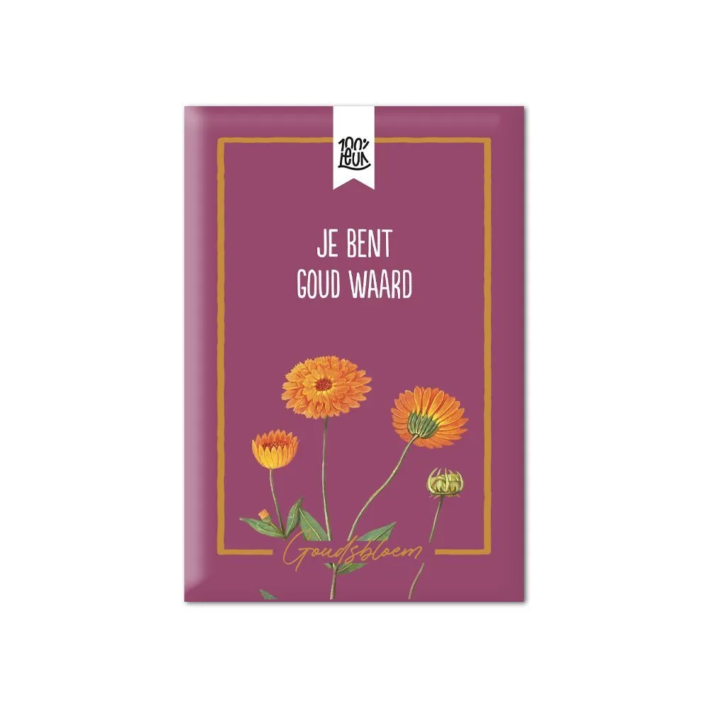 Bloemenzaadjes 'Je bent goud waard', Goudsbloem– 100% Leuk