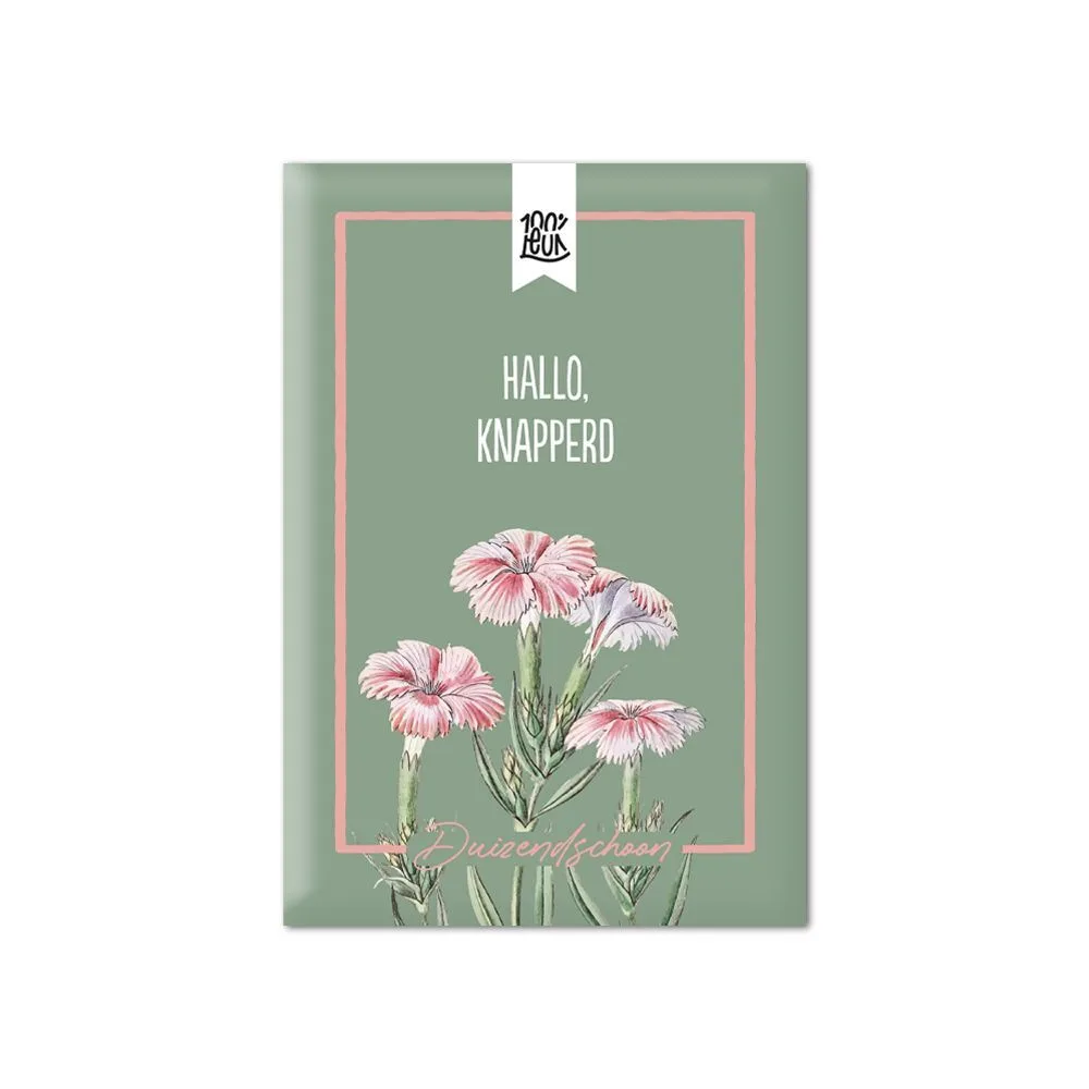 Bloemenzaadjes 'Hallo. Knapperd', Duizendschoon – 100% Leuk