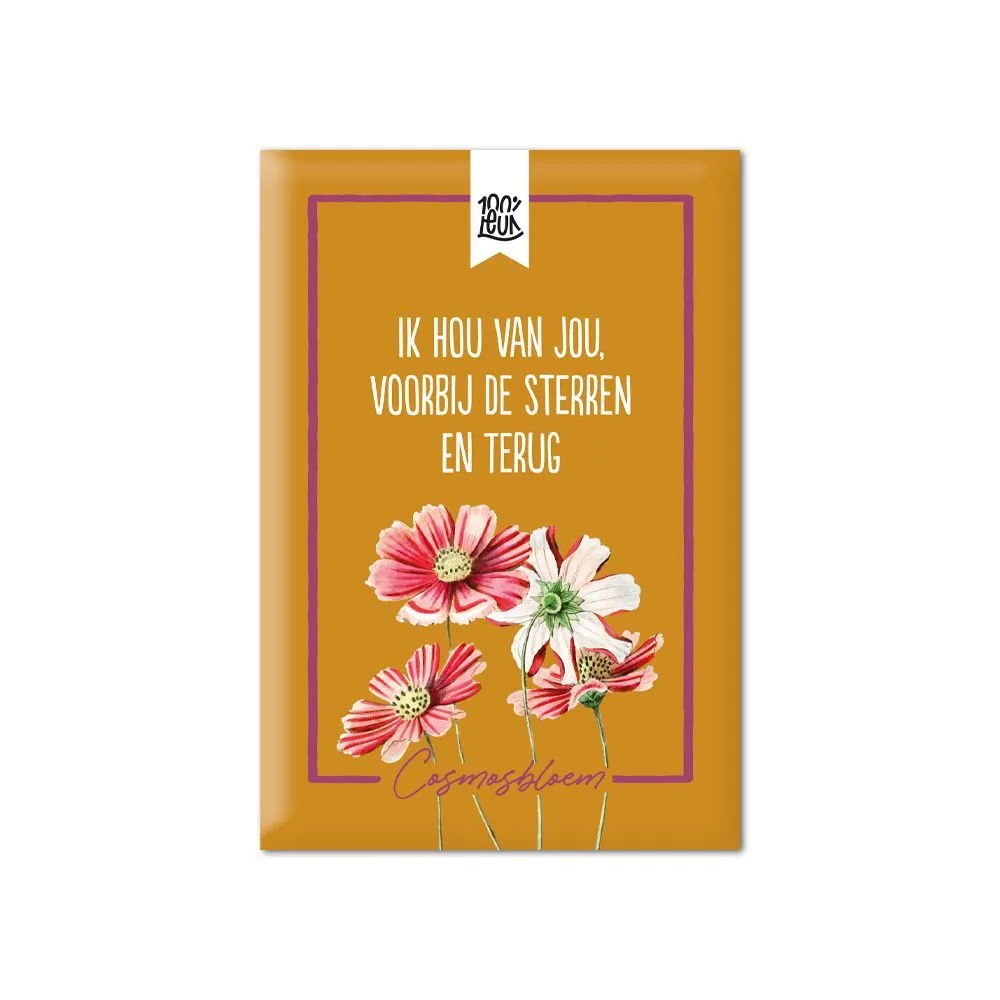 Bloemenzaadjes 'Ik hou van jou', Cosmosbloem – 100% Leuk