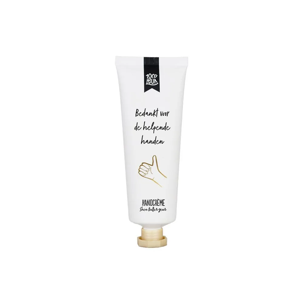 Handcrème tube 'Bedankt voor de helpende handen', 75ml – 100% Leuk