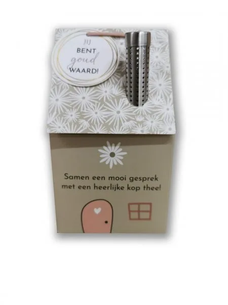 Natural Flowercards - Theehuisje 'Jij bent goud waard'