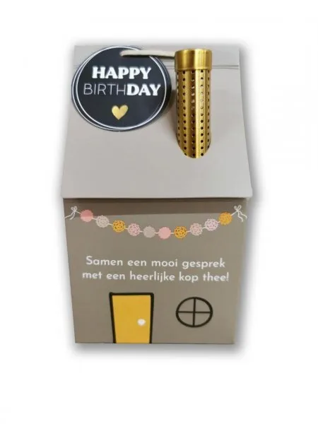 Natural Flowercards - Theehuisje 'Happy Birthday'