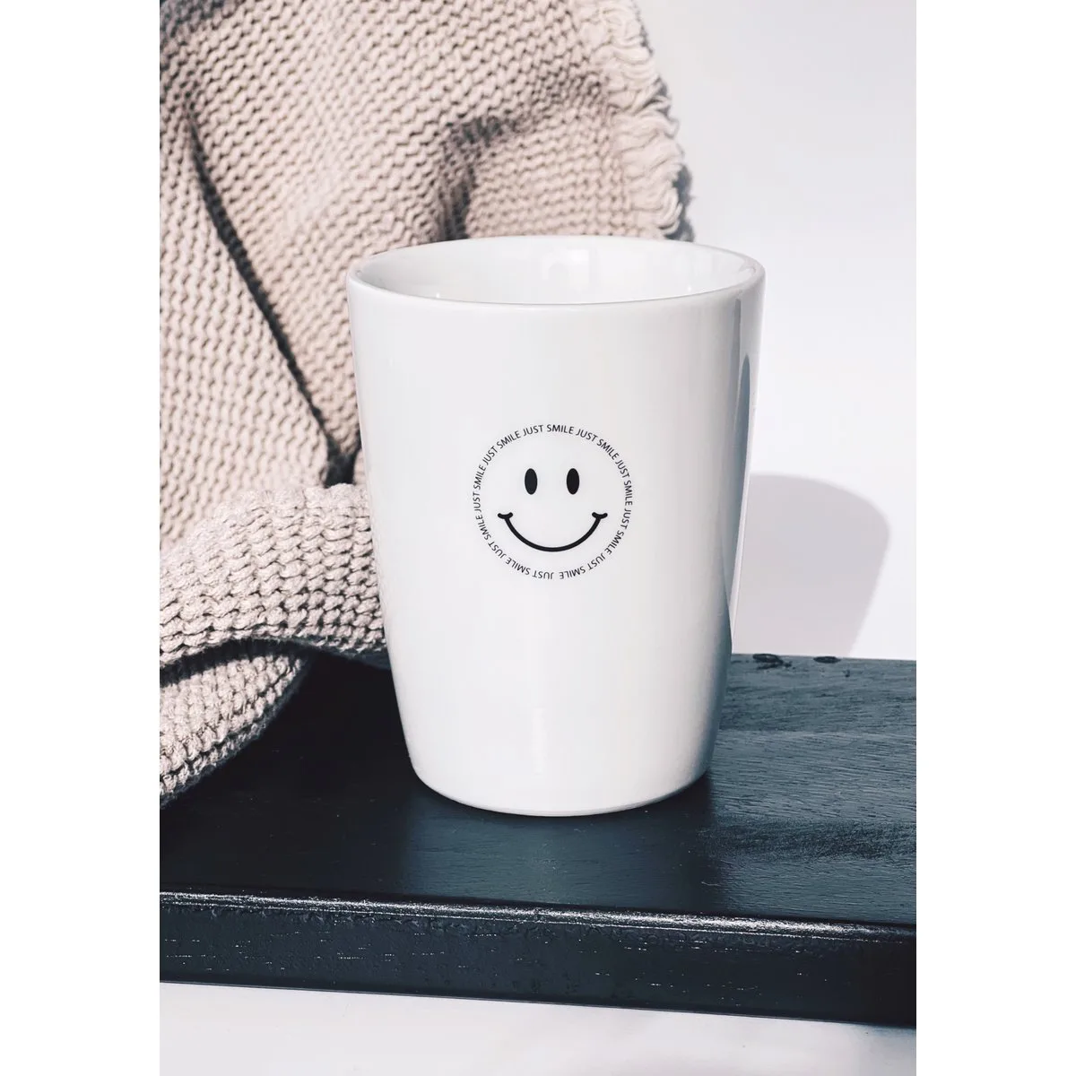 Mok 'Just Smile', 280ml - Goldscherben