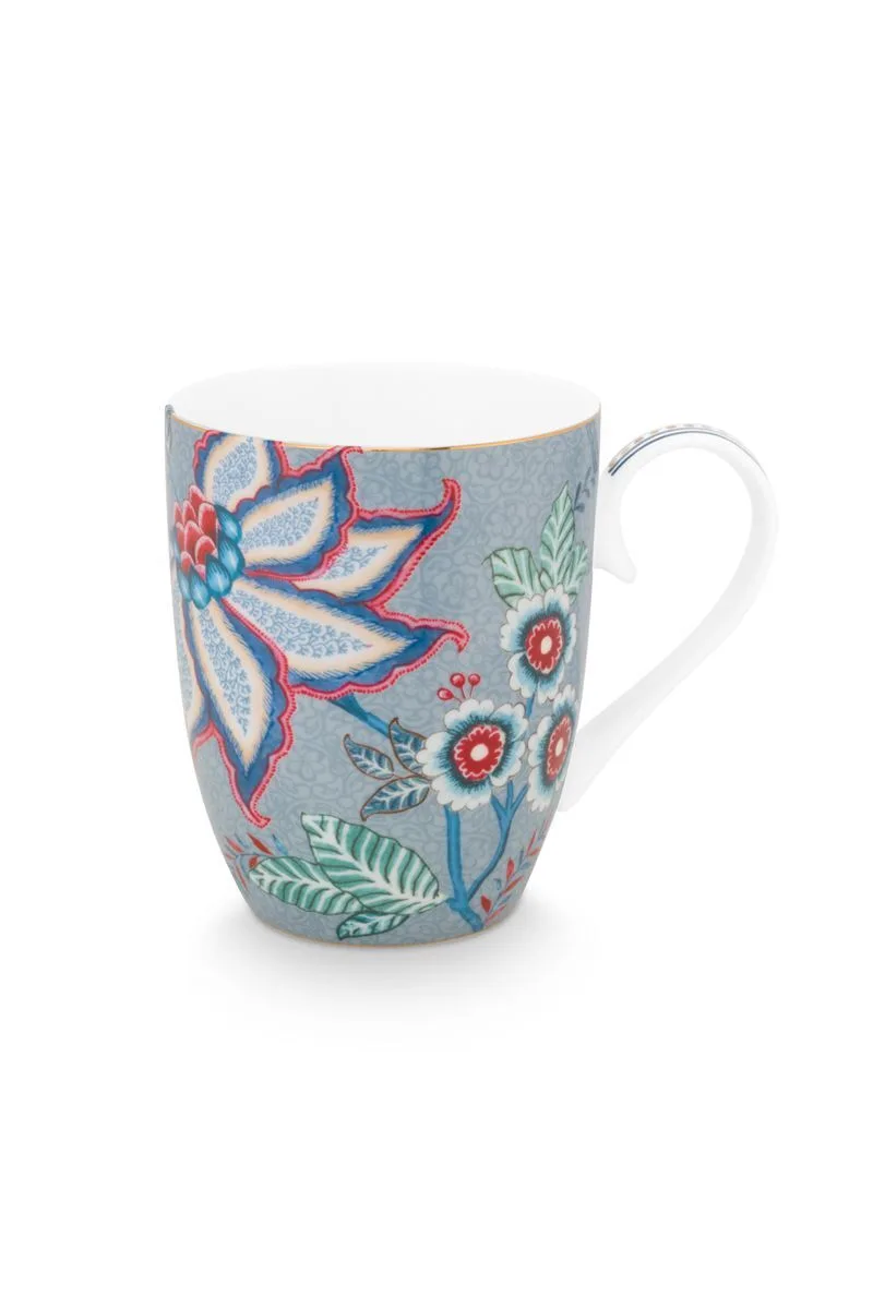 Pip Studio - Flower Festival Lichtblauw, Mok Groot, 350 ml