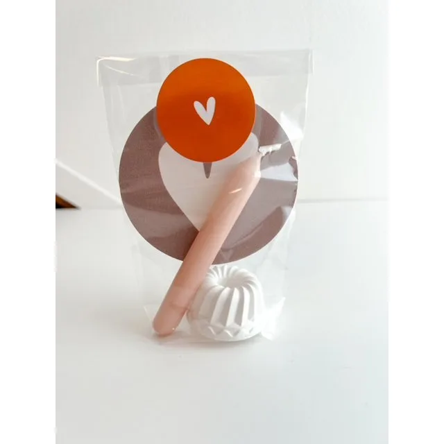 Mini Cadeautje Staand, Hart Oudroze
