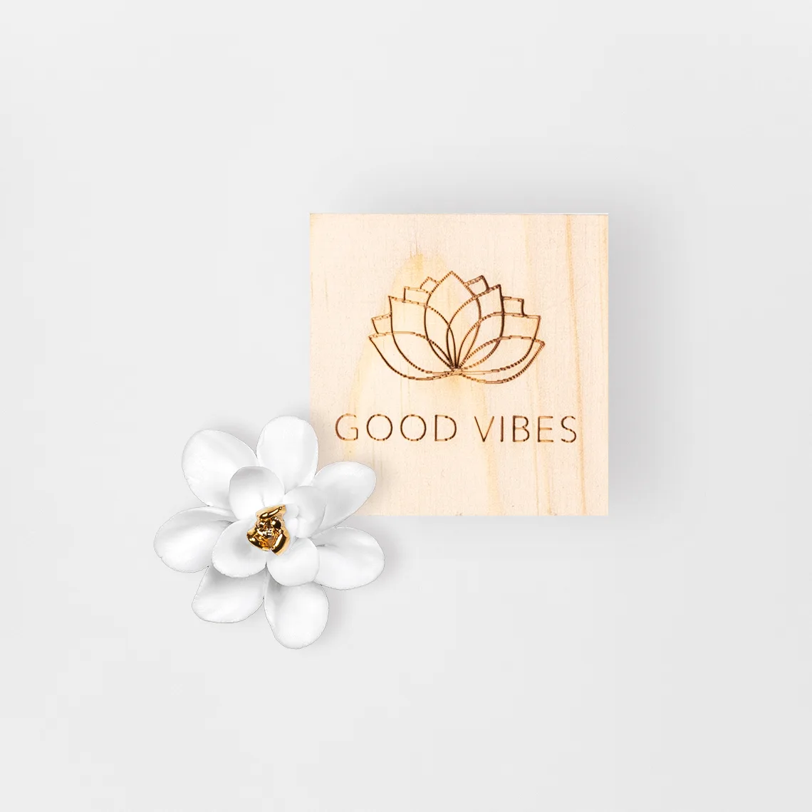 Räder, Geluksdoosje Good Vibes, houten doosje met lotusbloem