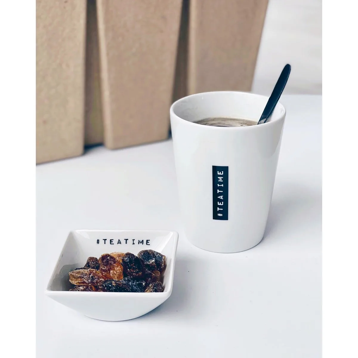 Schaaltje/theetip, vierkant #Teatime, Goldscherben